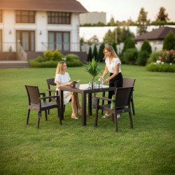 Градински комплект маса 1 бр. и 4 бр. столове Trendlux Brown 