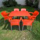 К-т маса 70-120 см. и 6 бр. столове Eiffel Orange