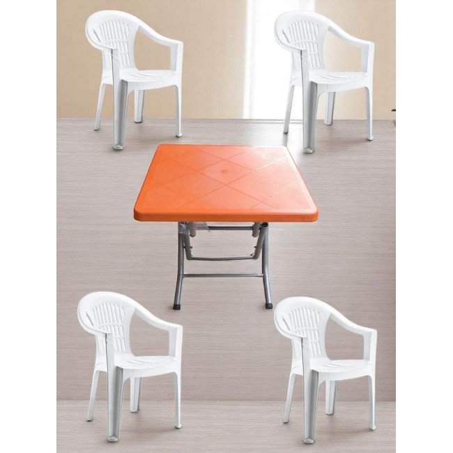 Комплект маса 1 бр. и 4 бр. столове Violet Lux Orange