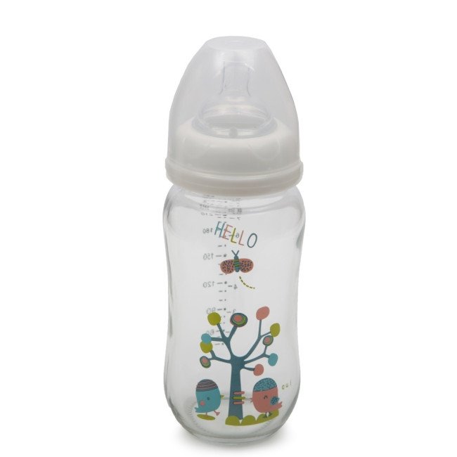 Стъклено шише за хранене с широко гърло 240 ml B0468 Стъклено шише за хранене с широко гърло 240 ml B0468