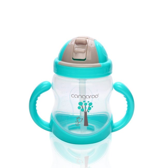 Чаша с пластмасова сламка 280ml C0582 син Чаша с пластмасова сламка 280ml C0582 син