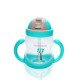 Чаша с пластмасова сламка 280ml C0582 син Чаша с пластмасова сламка 280ml C0582 син
