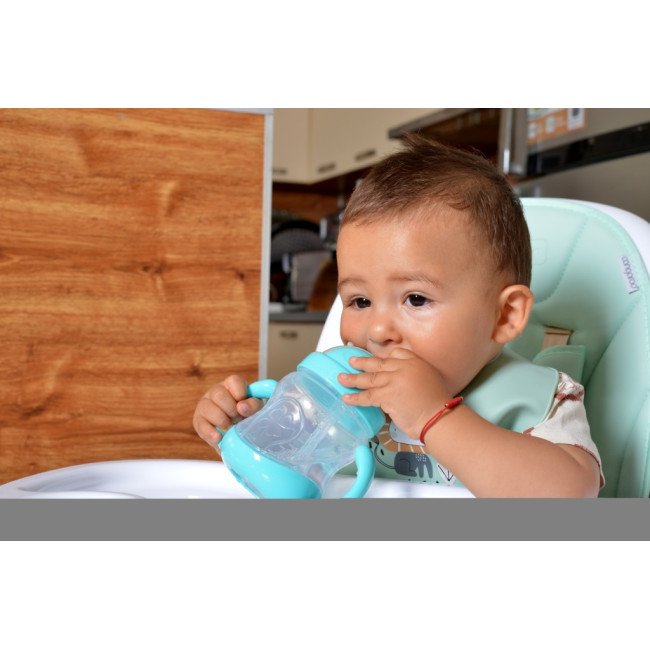 Чаша с пластмасова сламка 280ml C0582 син Чаша с пластмасова сламка 280ml C0582 син