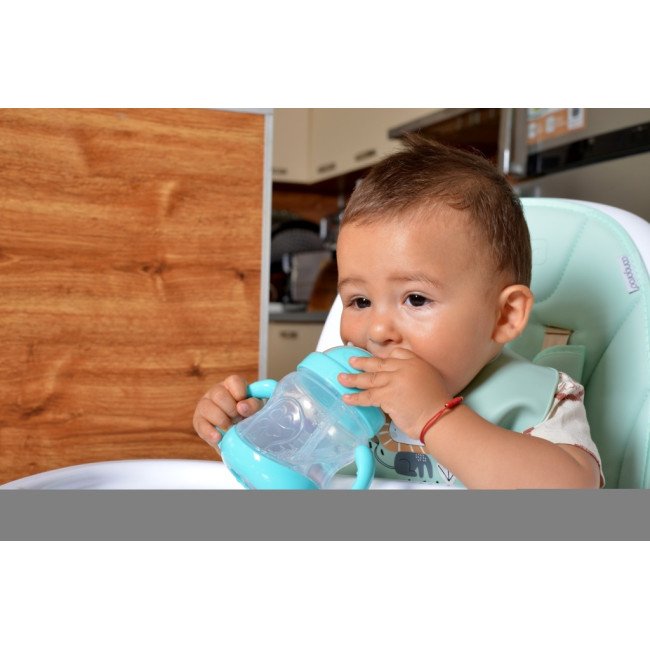 Чаша с пластмасова сламка 280ml C0582 син Чаша с пластмасова сламка 280ml C0582 син