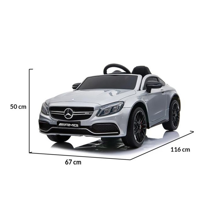 Акумулаторна кола Mercedes C63S QY1588 сив металик Акумулаторна кола Mercedes C63S QY1588 сив металик