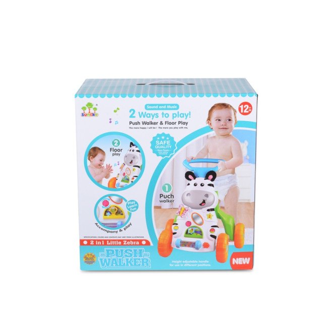 Играчка за прохождане Little Zebra 2в1 син