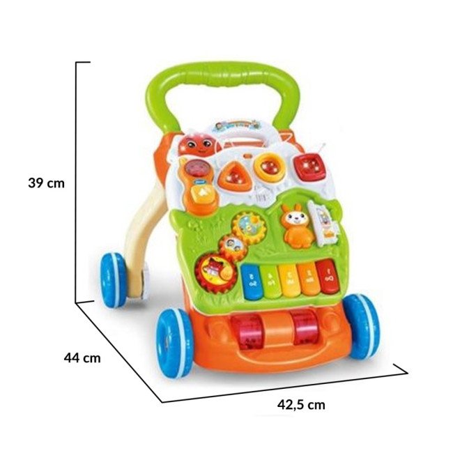 Играчка за прохождане Baby Piano Walker зелен