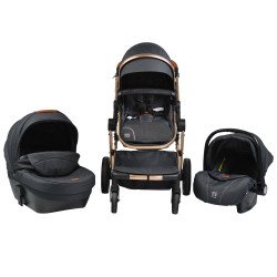 Комбинирана детска количка Polly 3в1 черен