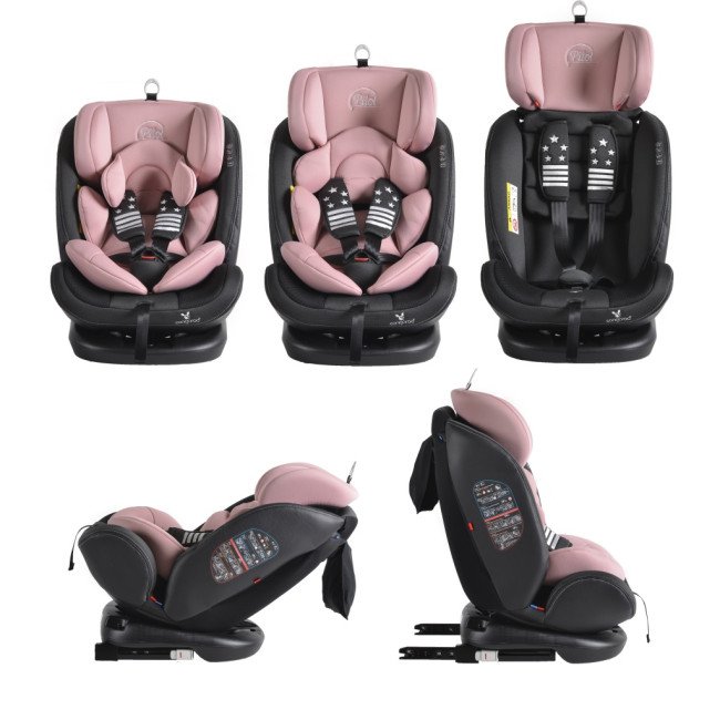 Стол за кола с Isofix система Pilot 360° розов