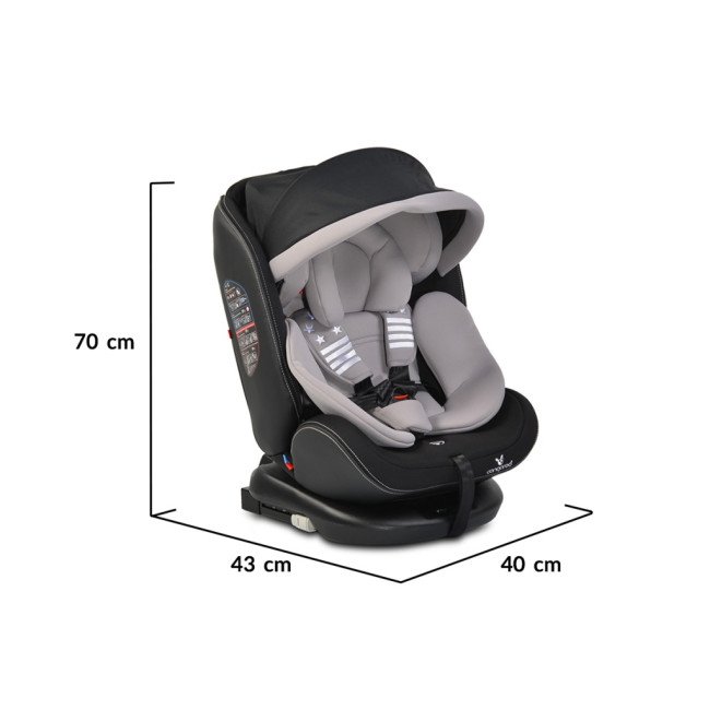 Стол за кола с Isofix система Pilot 360° сив Стол за кола с Isofix система Pilot 360° сив