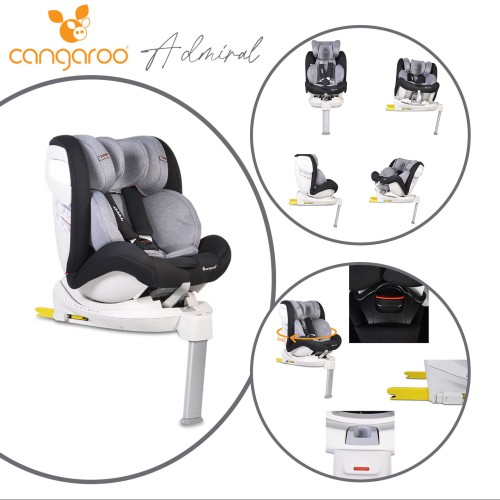 Стол за кола с Isofix система Admiral тъмносив