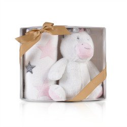 Бебешко одеяло 90/75 cm с играчка Unicorn Stars