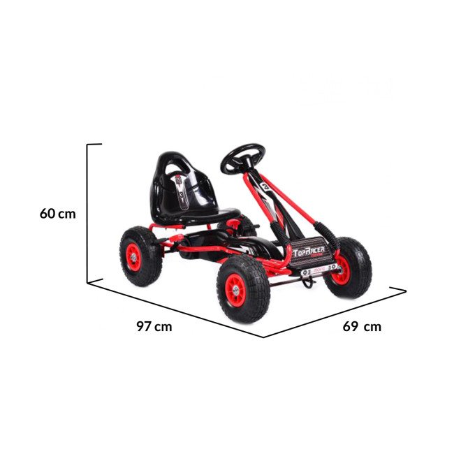 Картинг кола с педали Top Racer - GA815 червен