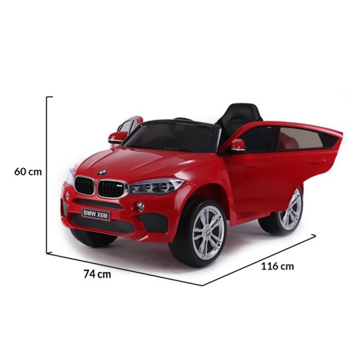 Акумулаторен джип BMW X6M кожена седалка JJ2199 червен Акумулаторен джип BMW X6M кожена седалка JJ2199 червен