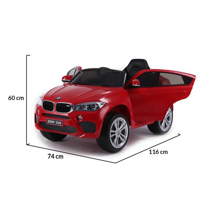Акумулаторен джип BMW X6M кожена седалка JJ2199 червен Акумулаторен джип BMW X6M кожена седалка JJ2199 червен
