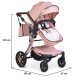Комбинирана детска количка Polly 3в1 розов