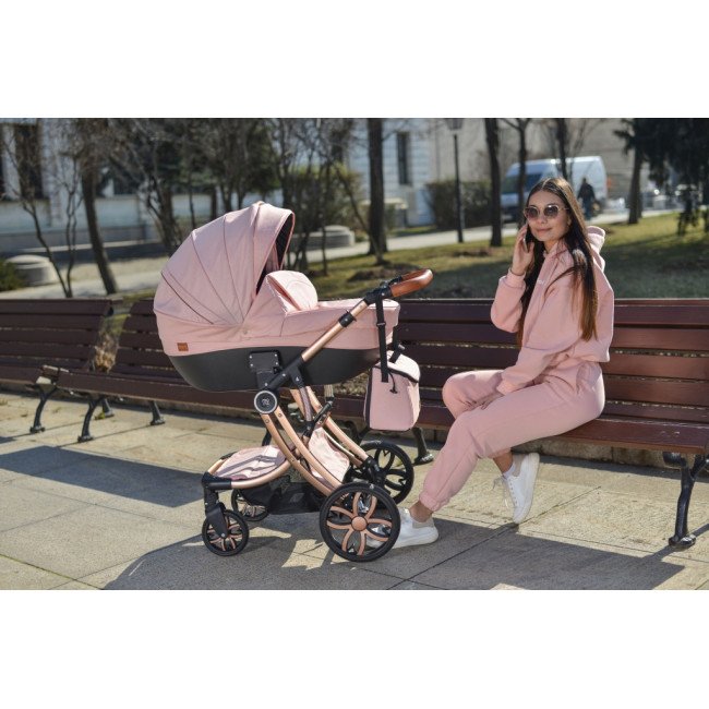 Комбинирана детска количка Polly 3в1 розов