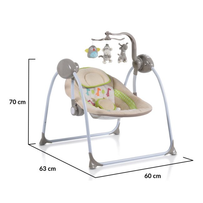 Електрическа люлка Baby swing+ капучино 2021