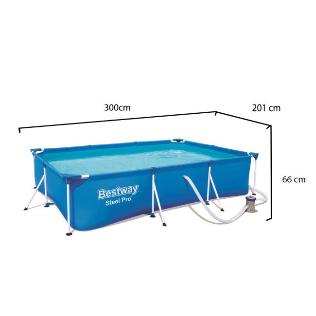 Басейн 56411 Steel Pro 3.00m x 2.01m x 66cm Басейн 56411 Steel Pro 3.00m x 2.01m x 66cm