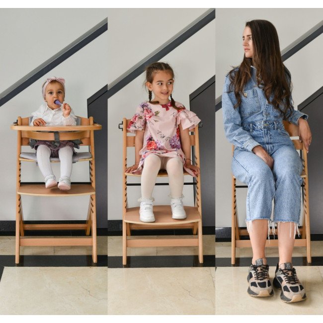 Дървен стол за хранене 2в1 Nuttle бял Дървен стол за хранене 2в1 Nuttle бял