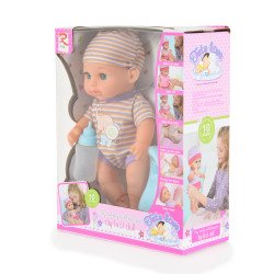 Кукла 31cm пишкаща с гърне синьо 8126